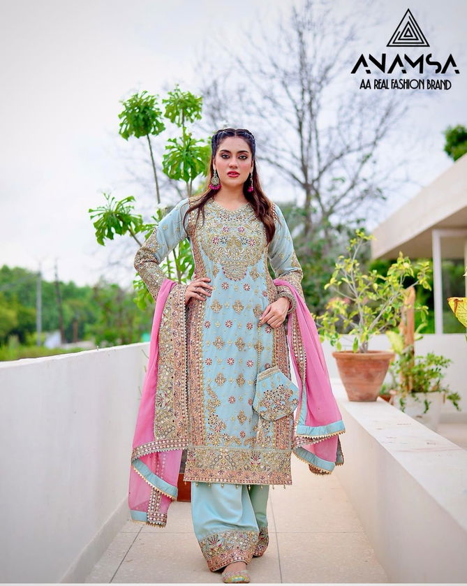 Anamsa 516 Faux Georgette Pakistani Suit Wholesale Price In Surat